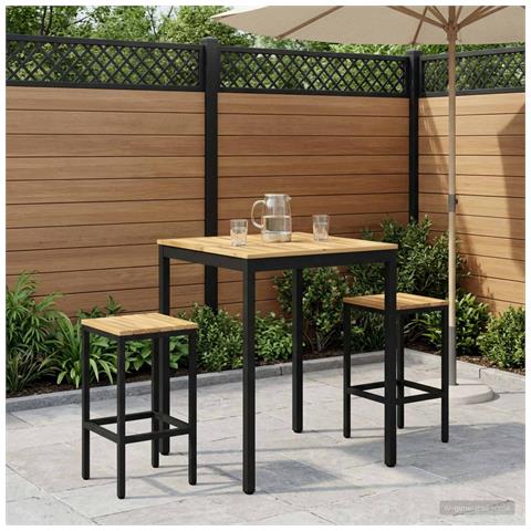 Tavolo Bar da Giardino Bianco e Nero 80 x 80,5 x 105 cm - Foto 2