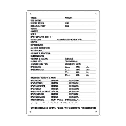 pz. 1 Cartello concessioni edili Pubbl. 16605050POB0600X0400 - Foto 1