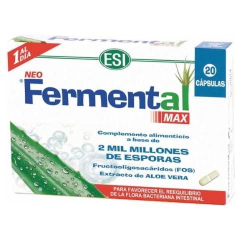 Fermental max 20 capsule fermenti intestino stitichezza diarrea colite aloe - Foto 1