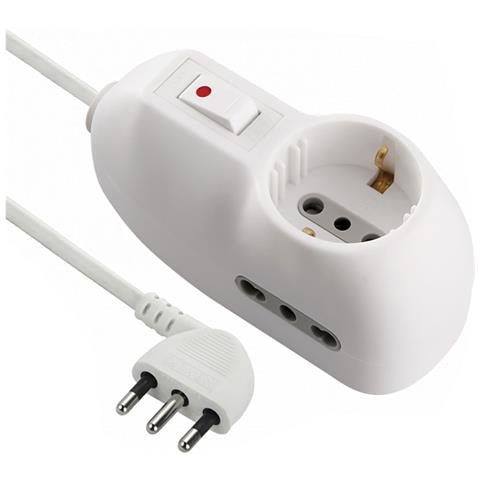 62023 Multipresa 3 posti 1 schuko + 2 bivalenti 10/16A - cavo 1 m, spina piccola 10A - Foto 9