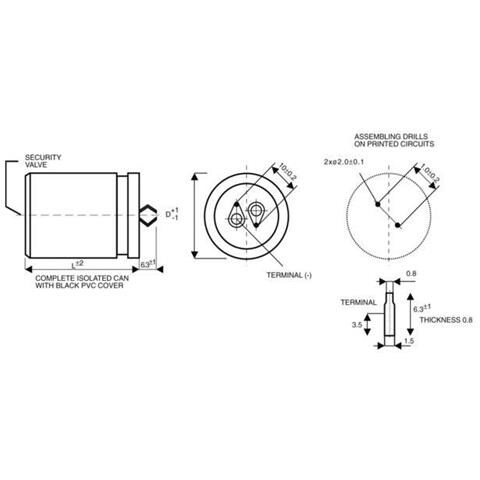 Condensatore Elettrolitico 10 Mm 470 ? f 20 % (ø X A) 35 Mm X 45 Mm 1 Pz. Snap-in - Foto 1