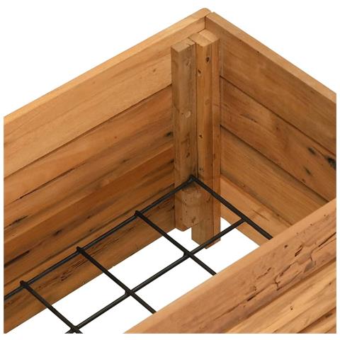 Letto Rialzato 100x40x38 cm Legno di Teak di Recupero e Acciaio - Foto 2