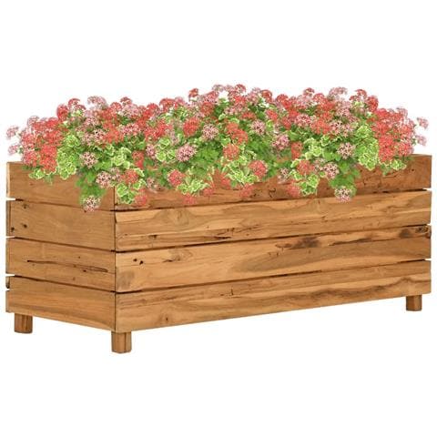 Letto Rialzato 100x40x38 cm Legno di Teak di Recupero e Acciaio - Foto 1