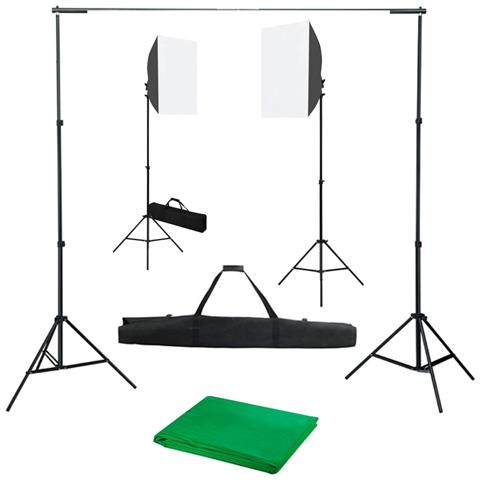 Kit per Studio Fotografico con Luci Softbox e Fondali - Foto 1