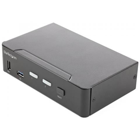 Switch HDMI a 2 porte - Monitor singolo 4K 60Hz Ultra HD HDR - Switch KVM HDMI 2.0 per PC con 2 porte USB 3.0 Hub (5Gbps) e 4x USB 2.0 HID, Audio - Commutazione con tasti rapidi - Conforme allo standard TAA - Foto 1