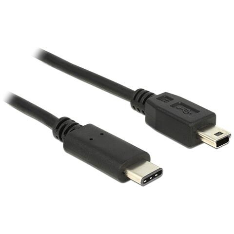 0.5m, USB2.0-C / USB2.0 Mini-B 0.5m USB A USB C Nero cavo USB - Foto 1