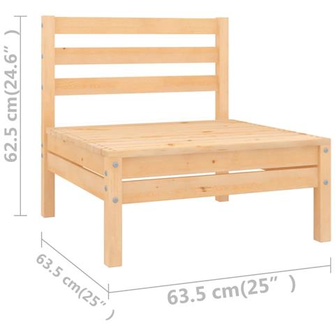 Set Salotto da Giardino 6 pz in Legno Massello di Pino - Foto 2