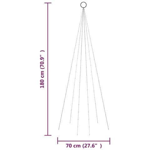 Albero di Natale Pennone Bianco Freddo 108 LED 180 cm - Foto 2