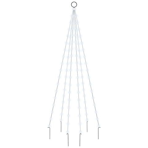 Albero di Natale Pennone Bianco Freddo 108 LED 180 cm - Foto 1