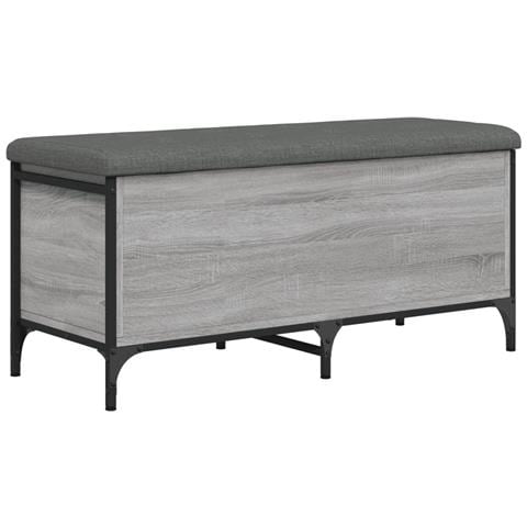 Panca Portaoggetti Grigio Sonoma 102x42x45 Cm Legno Multistrato - Foto 2