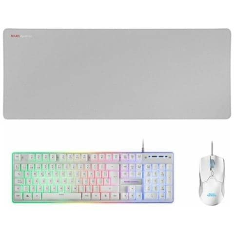 Game Pack Mars Gaming Mcpxwes Led Rgb Bianco Qwerty In Spagnolo - Foto 1