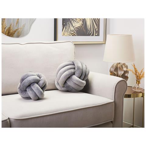 Cuscino Decorativo Malni Velluto 30 X 30 Cm Tinta Unita Grigio - Foto 1