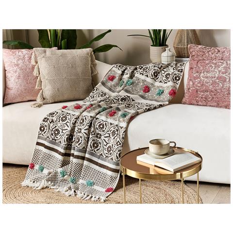 Coperta Chinsurah Cotone 130 X 180 Cm Marrone - Foto 1