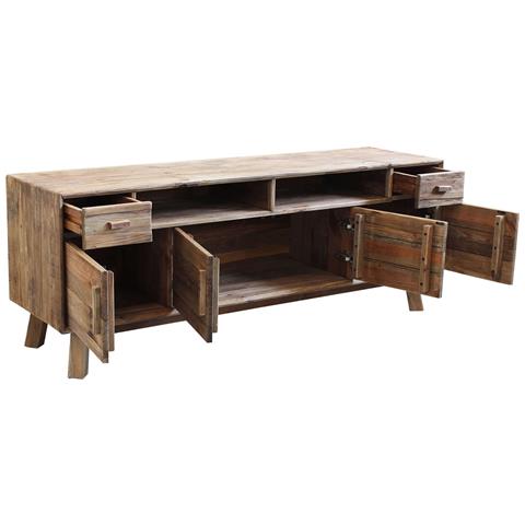 Mobile Porta Tv In Legno Di Pino Con 2 Cassetti 4 Ante E 2 Ripiani Lauren - Foto 2