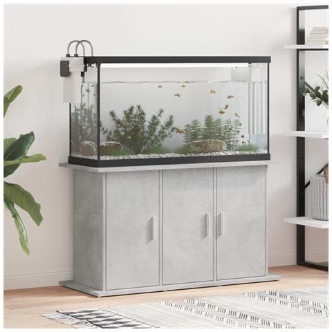 Supporto Acquario 101x41x58 cm Legno Multistrato Grigio Cemento - Foto 8