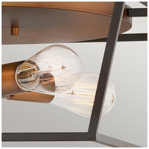 Plafoniera Contemporanea Fulton Acciaio Bronzo Ottone Heirloom 4 Luci E27 - Foto 2