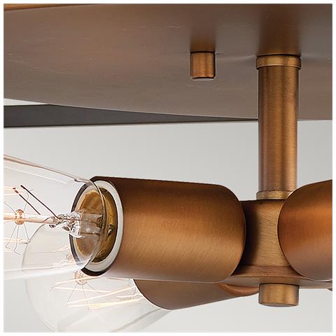 Plafoniera Contemporanea Fulton Acciaio Bronzo Ottone Heirloom 4 Luci E27 - Foto 4