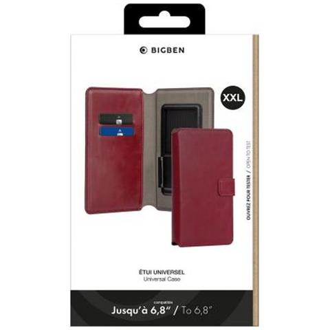 Custodia Universale Taglia Xxl Folio Wallet Con Linguetta, Rosso - Foto 5