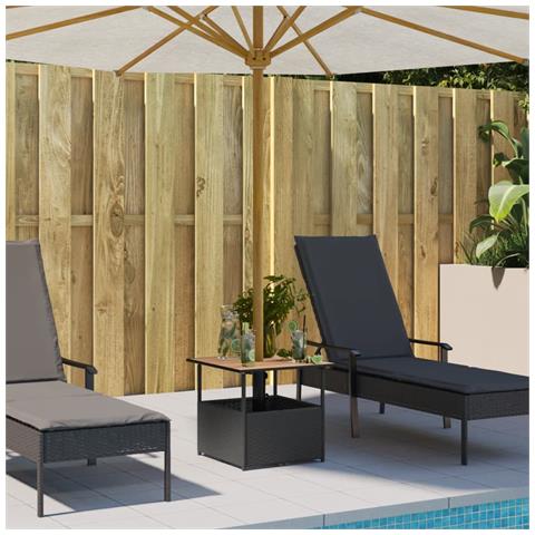 Tavolo Giardino Foro Ombrellone Nero 55x55x46,5 Cm Polyrattan - Foto 3