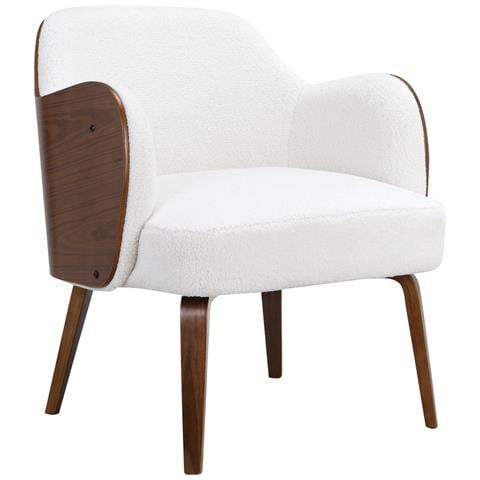 Haruko Sedia Imbottita Con Accento In Dolly Teddy Bianco Sporco - Foto 1