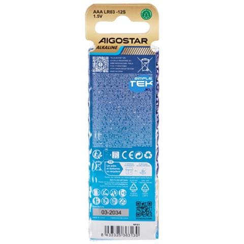 12 X Batterie Aaa Mini Stilo Alcaline Lr03 1.5v Non Ricaricabili [blister Da 12] - Foto 7