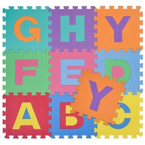 Tappetino Tappeto Puzzle Lettere Colorati Gioco Bambino 29.5x29.5cm Gomma Eva - Foto 1