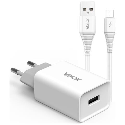Caricatore Di Rete Usb 5v 2.1a + Cavo Micro Usb 1m Va0051micro - Foto 1