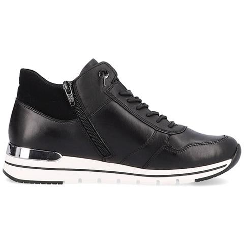 Black Casual Closed Sport Shoe Sneakers Pelle Scarpe Donna Nero Eu 37, R6771-01 - Foto 3