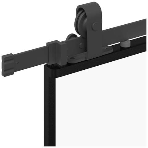 Porta Scorrevole con Ferramenta Nera 76x205 cm in Vetro ESG - Foto 8