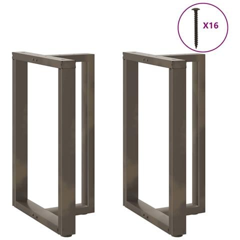 Gambe Tavolo Bar Forma T 2 Pz Naturale 60x35x(91-92)cm Acciaio - Foto 1
