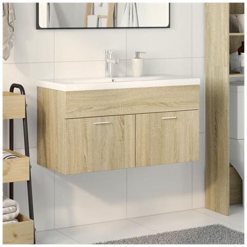 Mobile Da Bagno Con Lavabo Integrato Rovere Sonoma - Foto 3