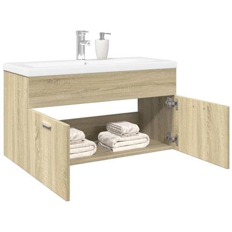 Mobile Da Bagno Con Lavabo Integrato Rovere Sonoma - Foto 1