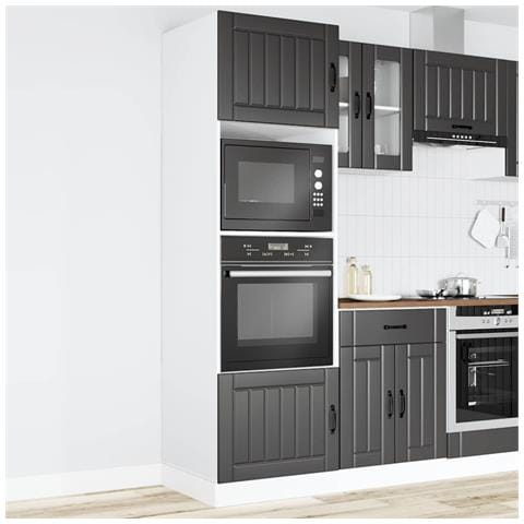 Armadi Forno 2 Pz Kalmar Neri In Legno Multistrato - Foto 3