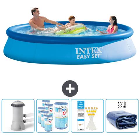 Piscina Fuori Terra - In Giro - 366x366x76 Cm - Blu - Include Accessori Coordinati Cb86 - Foto 1