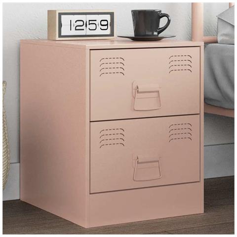 Lusso Casadino -  Comodino Rosa 34,5x39x44 Cm In Acciaio - Foto 8