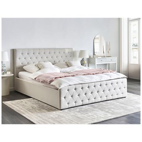 Letto Contenitore Tessuto Amiens 180 X 200 Cm Beige - Foto 1