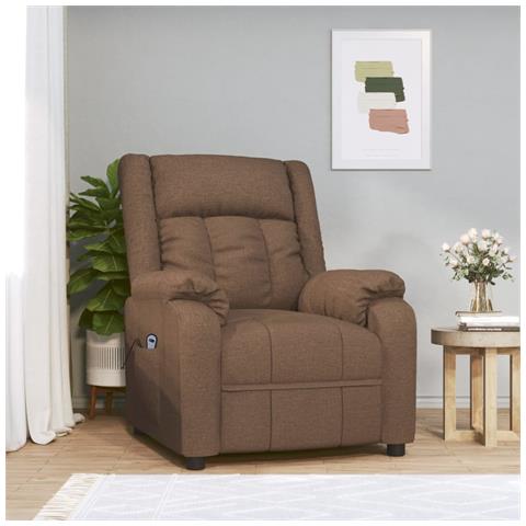 Poltrona Elettrica Reclinabile Marrone in Tessuto - Foto 2