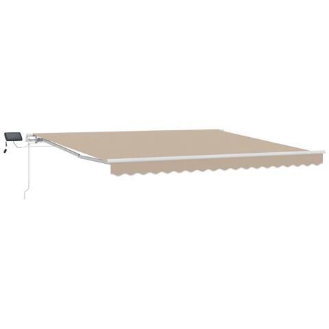 Tenda Retrattile Manuale con LED Beige 400x350 cm - Foto 1