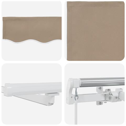 Tenda Retrattile Manuale con LED Beige 400x350 cm - Foto 9