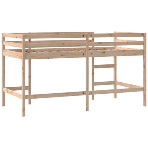 Letto Soppalco con Scala Bambini 80x200cm Massello Pino - Foto 1