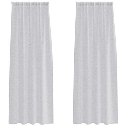 Tende con tende 2 pcs Grigio chiaro Poliestere - Foto 1