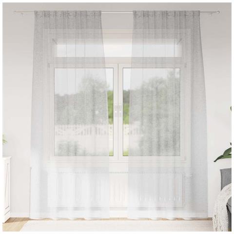 Tende con tende 2 pcs Grigio chiaro Poliestere - Foto 2