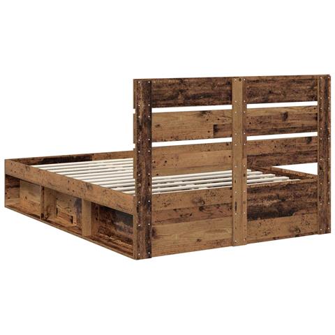 Struttura del letto Legno vecchio 140 x 190 cm Pino massello - Foto 9