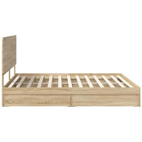 Letto con Contenitore con testiera Rovere Sonoma 180 x 200 cm - Foto 9
