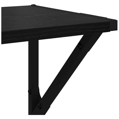 Scaffali da parete 2 pcs Rovere Nero 60 x 25 x 25,5 cm - Foto 9