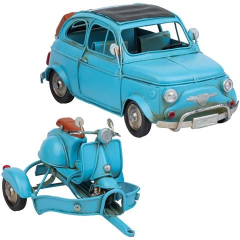 Carro Traino Con Moto In Metallo Blu 34x10x10,5h - Foto 8