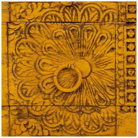 Cassettiera In Legno Fatta A Mano Gialla 45x40x100h - Foto 8
