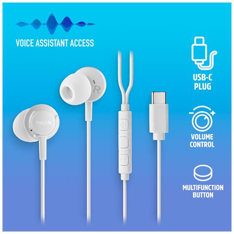 Auricolari Cross Step White - Tipo pulsante, Microfono, Controllo volume, USB-C - Foto 4