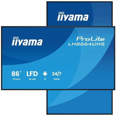 Monitor 85,6" Flat LH8664UHS-B3AG 4K Ultra HD Luminosità 500 cd /m²o Android 24/7 - Foto 1