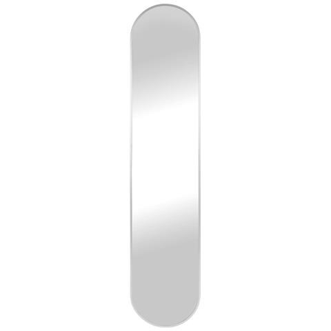 Specchio Hennetved Ovale Da Parete In Alluminio Argento 35×170 Cm - Foto 1